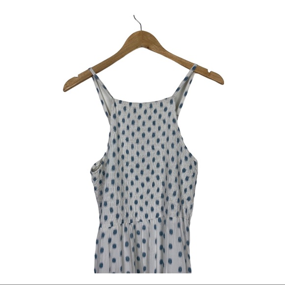 smocked polka dot dress